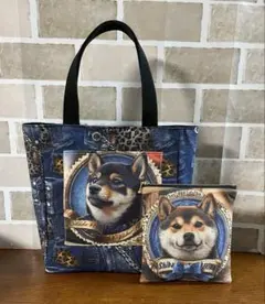 ハンドメイド　トートバッグ＆フラットポーチ