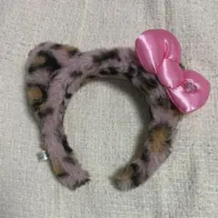 USJ カチューシャ ハローキティ ヒョウ柄 ピンクリボン