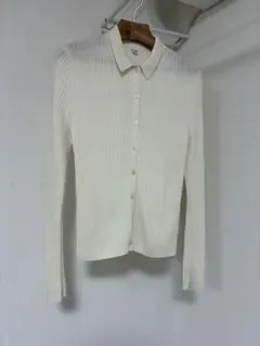 UNIQLO メリノリブポロカーディガン　オフホワイト