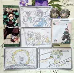 鬼滅の刃 竈門炭治郎 原画 ポストカード 缶バッジ 中国 付箋