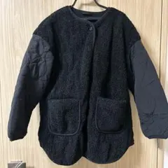 ボア　キルティング　ジャケット150 ブラック