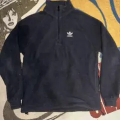 adidas ブラック フリースジャケット J/S