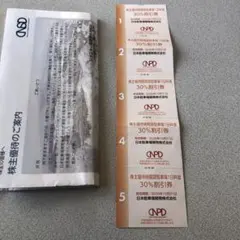 日本スキー場開発　駐車場1日料金30%割引券 5枚セット