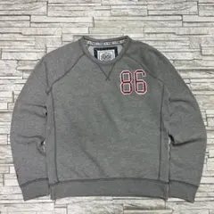 PINK カレッジ風ロゴスウェット グレー 両面ロゴ USA古着