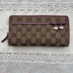 極美品✨グッチ GGインプリメ ピンク 折り財布 長財布 インター 
