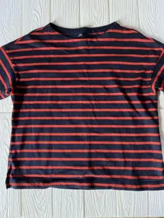 【ユニクロ】 長袖 ボーダーTシャツ ネイビー レッド S