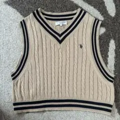 新品未使用 最終価格 U.S. POLO ASSN. ベージュ ニットベスト F
