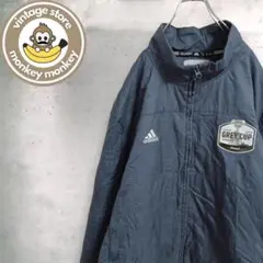 115123　アディダス　オーバーサイズ中綿ジャケットブルゾン　限定品　刺繍ロゴ