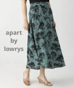 apart by lowrys フラワーアシメスカート　ブルー　サイズM