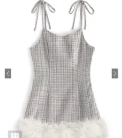 【GRL】ファーラメツイードミニキャミワンピース