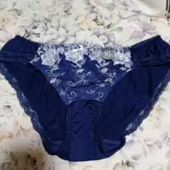 XL ネイビー 花柄刺繍 ショーツ新品
