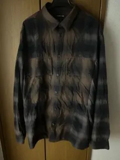 希少】AMIRI オンブレチェックシャツ 黒 M ラメ ペンライト グリッタ 