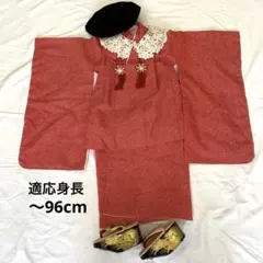 607agu54▪️七五三 二歳 三歳 女の子 着物&被布&長襦袢 総絞り風