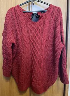 【美品】INGNIバックリボンチュニックニット長袖 セーター