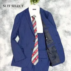 極美品　SUIT SELECT スーツ　セットアップ　ネイビー　ストライプ　Y5