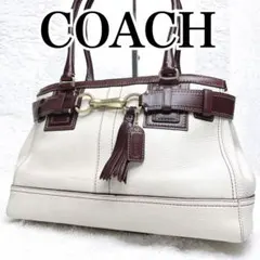 COACH コーチ ハンプトンズ トートバッグ オールレザー　ゴールド金具