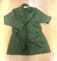 グリーン ダブルジャケット長期美品 49AV JUNKO SHIMADA