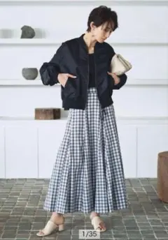 ⭐️新品未使用⭐️アルページュストーリー　麻混ギンガムスカート　2025年発売