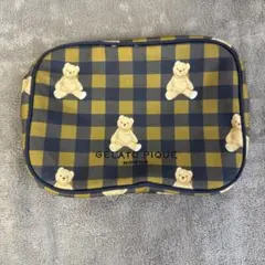 GELATO PIQUE HOMME ベア柄ポーチ チェック柄のサムネイル