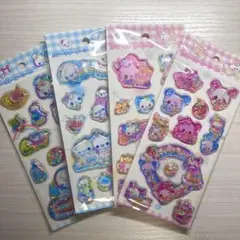 4枚セット ぷくぷくあわわちゃん ハッピーマーチウォーターシール
