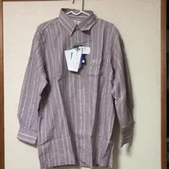 新品タグ付き【LYLES &SOOTT】 長袖シャツ 紫と白のストライプＬメンズ
