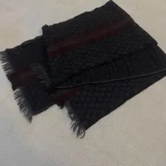 グッチ　GUCCI GG柄 マフラー ブラック系 イタリア製 穴ありお買い得