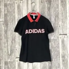ADIDAS 半袖ポロシャツ ブラック/レッド OT XL アディダス