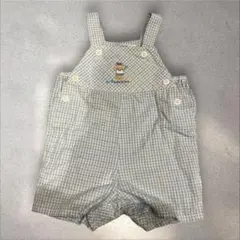 ファミリア　チェック柄　ロンパース カバーオール　サロペット　夏服　70