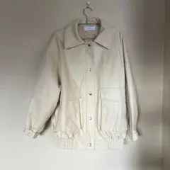美品【SLY】FAUX LEATHER OVERSIZE BZ 　　アイボリー