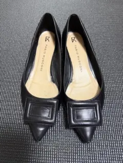 FABIO RUSCONI ブラック ポインテッドトゥパンプス