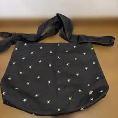 星柄刺繍 トートバッグ ブラックのサムネイル