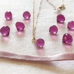 ❷ N24 宝石質水晶　ローズピンク　14kgf ネックレス