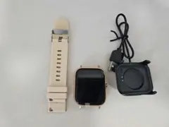 ベージュ スクエア型スマートウォッチ 本体
