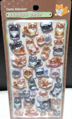 正規品　新作　ボンボンドロップシール 和柄 和犬 柴犬　第二弾　ほっこり