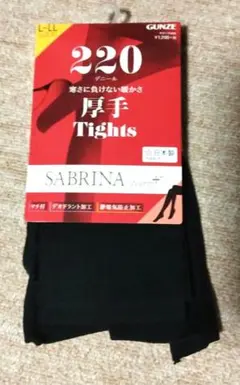 GUNZE SABRINA 厚手タイツ 220デニール L-LL ブラック