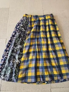 新品　[アズノゥアズオオラカ]　大きいサイズ　２枚重ねプリントフレアースカート