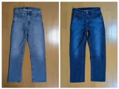 【2本セット】ユニクロ レギュラーフィットジーンズ 28サイズ ブルー