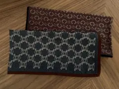 【CELINE 】美品 マカダム柄ハンカチ 2￼枚セット メンズ