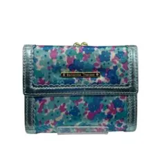 【美品】サマンサタバサ　折り財布　がま口　カラフル　ブルー