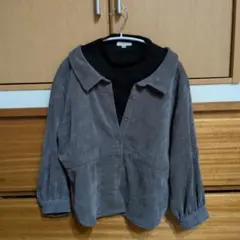 a.v.v 140 重ね着風トップス　シャツレイヤードトップス 長袖 秋冬用