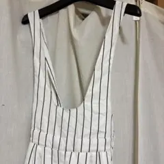 ストライプ ホワイト オーバーオール