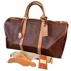 超美品 ETRO エトロ ペイズリー　ダブルポケット ボストンバッグ ETRO エトロ ボストンバッグ PAISLEY TRAVEL BAG WITH CROSSBODY STRAP