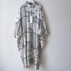 新品 fu-dueka:: ランダムドット シャツ ロングワンピース