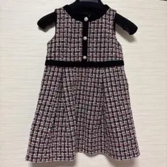 BeBe ツイードチェックパールボタンジャンパースカート　110cm