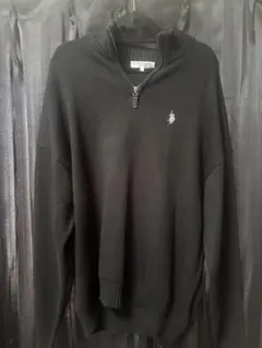 (美品) U.S. POLO ASSN. ブラックジッパーセーター Lサイズ