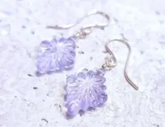 14kgf＊大粒フラワーアメジストピアス