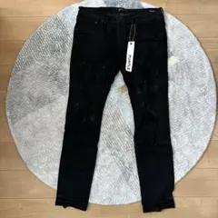 PURPLE BRAND ダメージスキニーデニム ブラック サイズUS40
