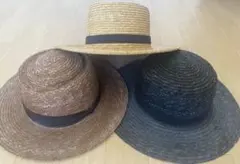 麦わら帽子 ストローハット 帽子　カンカン帽