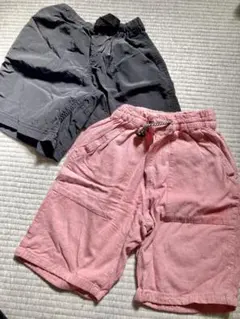 120 ハーフパンツ 2枚セット 半ズボン ピンク グレー 子供服 キッズ