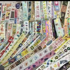 ②レトロ柄 マスキングテープ フレークシール 長め 70枚 - メルカリ